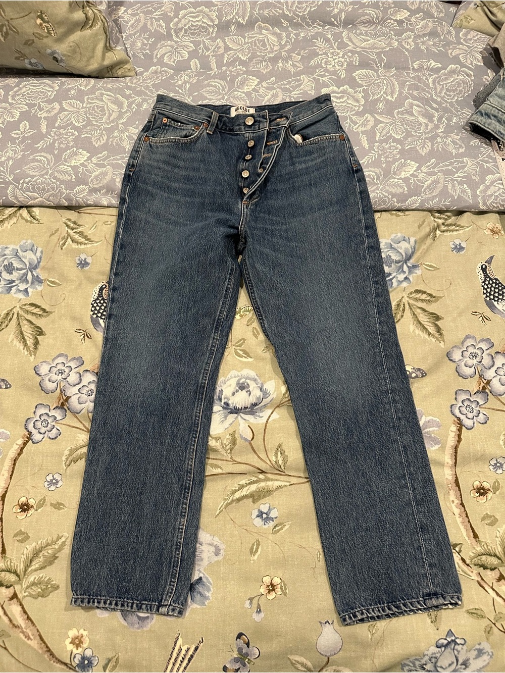 AGOLDE Classic High-Rise Dark Blue Women's Jeans with Button Fly